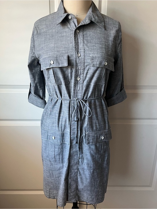 Merona Jackets & Blazers - New Women's Cotton Chambray Utility Shirt Dress with Drawstring Waist